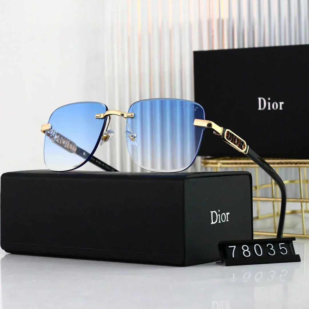 2025 Polygonal rimless cut-edge sunglasses