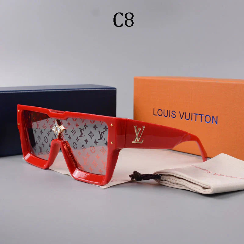 2025 Large frame trendy one-piece diamond-studded sunglasses
