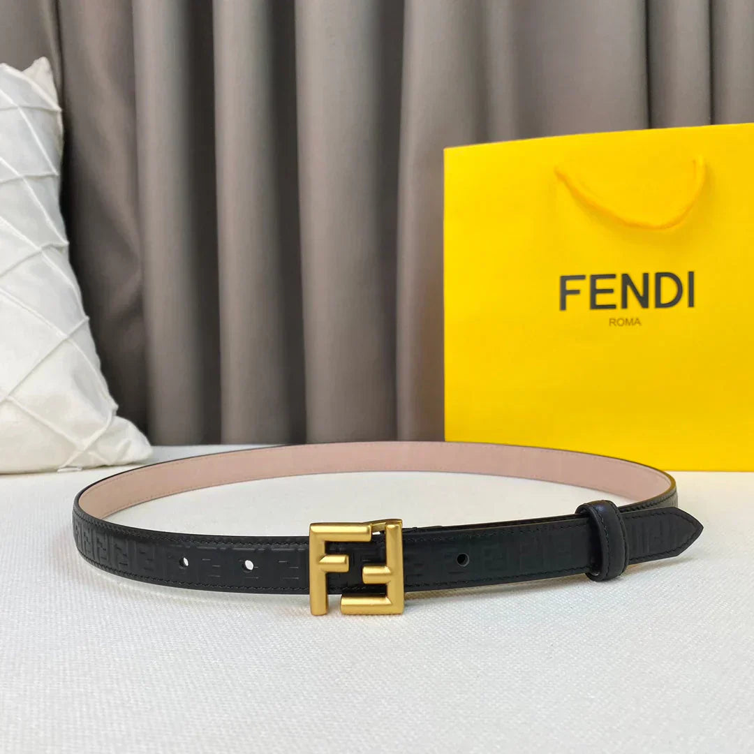 2025 2.0cm Women's New Belts Thin Belts with Rings and FF Buckles