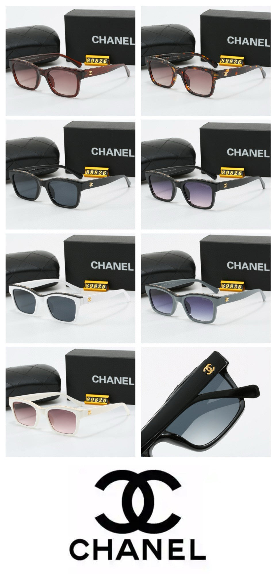 2025 Stylish simple square frame sunglasses 89826
